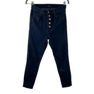 J Brand Lillie High Rise Crop Skinny Jeans Button Fly Dark Wash Stretch Size 27